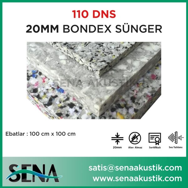 20 mm 110 Dns Yoğunlukta Bondex Ses yalıtım Süngerleri m2 Fiyatları