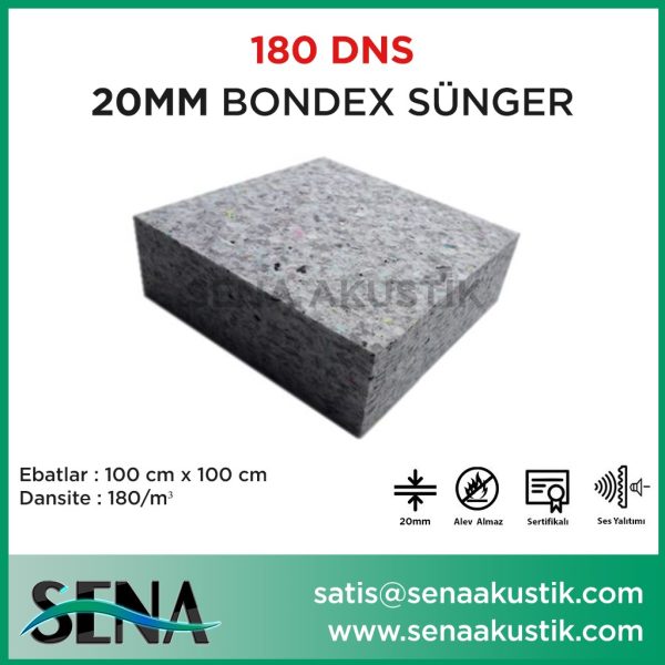 20 mm 180 Dns Yoğunlukta Bondex Ses yalıtım Süngerleri m2 Fiyatları