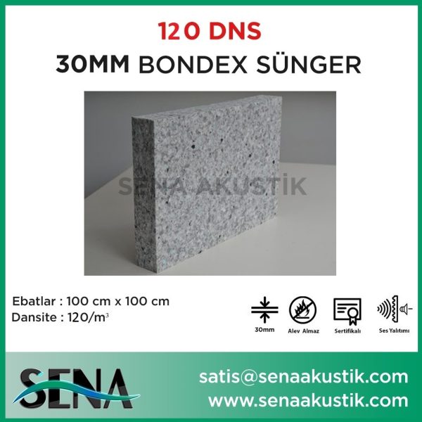 30 mm 120 Dns Yoğunlukta Bondex Ses yalıtım Süngerleri m2 Fiyatları