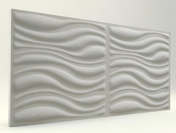 3D Strafor Duvar Panelleri Dalga Desenli Boyasız Mat Modeli
