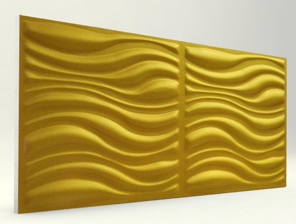 3D Strafor Duvar Panelleri Dalga Desenli GOLD Modeli