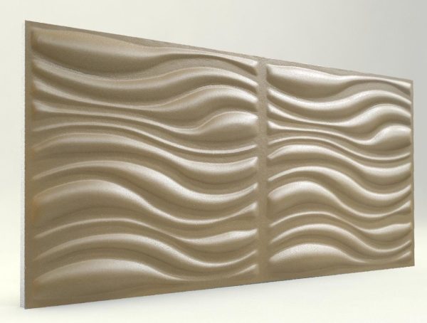 3D Strafor Duvar Panelleri Dalga Desenli Sütlü Kahve Modeli