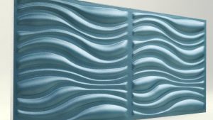 3D Strafor Duvar Panelleri Dalga Desenli Turkuaz Modeli