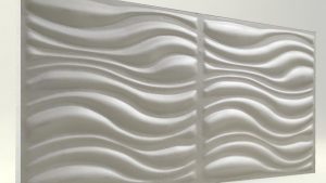 3D Strafor Duvar Panelleri Dalga Desenli İnci Beyazı Modeli
