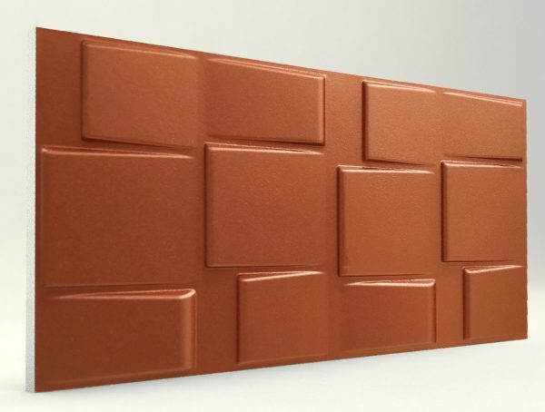 3d strafor duvar panelleri kare koyu bakır