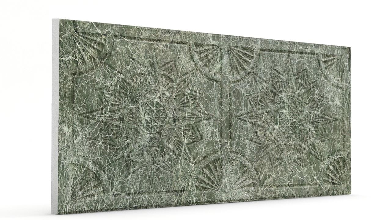Osmanlı Deseni Yıldız Su Yeşili Mermer Dokulu Strafor Duvar Panelleri