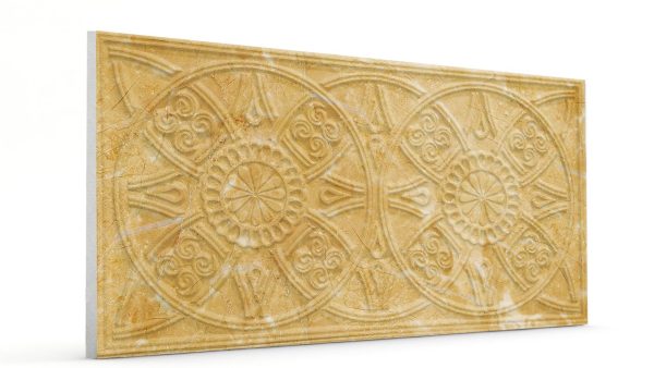 Osmanlı Güneş Desen Oymalı Strafor Duvar Paneli Hardal Modeli