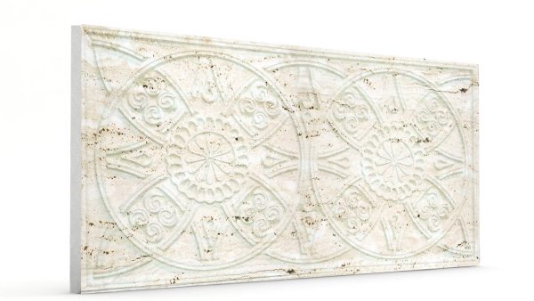 Osmanlı Güneş Desen Oymalı Strafor Duvar Paneli Kirli Beyaz Modeli