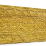Osmanlı Güneş Desen Oymalı Strafor Duvar Paneli Koyu Hardal Modeli