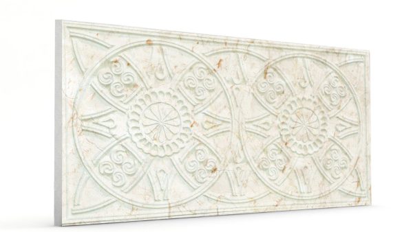Osmanlı Güneş Desen Oymalı Strafor Duvar Paneli Krem Modeli