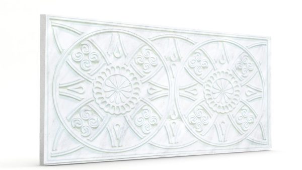 Osmanlı Güneş Desen Oymalı Strafor Duvar Paneli İnci Beyaz Modeli