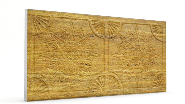 Osmanlı Yıldız Desen Oymalı Strafor Duvar Paneli Koyu Hardal Modeli