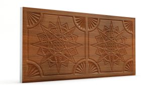 Osmanlı Yıldız Desen Oymalı Strafor Duvar Paneli Koyu Kahve Modeli