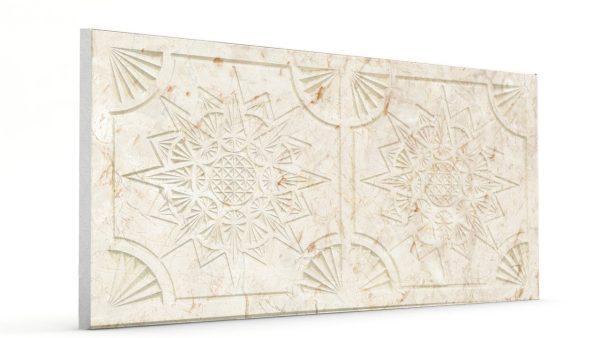 Osmanlı Yıldız Desen Oymalı Strafor Duvar Paneli Krem Modeli