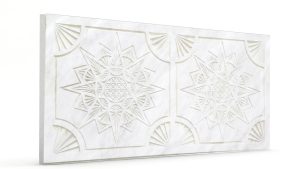 Osmanlı Yıldız Desen Oymalı Strafor Duvar Paneli İnci Beyazı Modeli