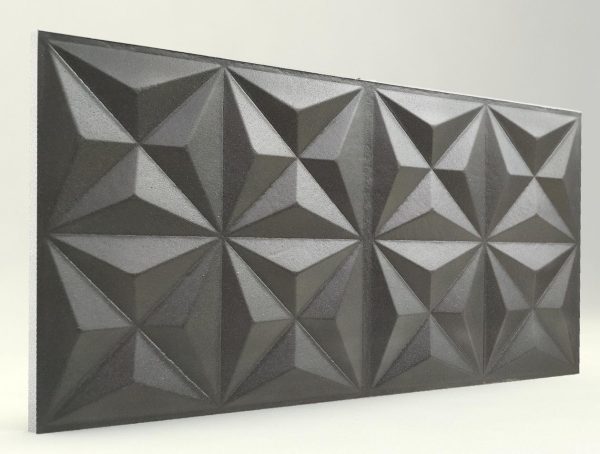 Piramit Desenli 3D Strafor Duvar Panelleri Antrasit Modeli