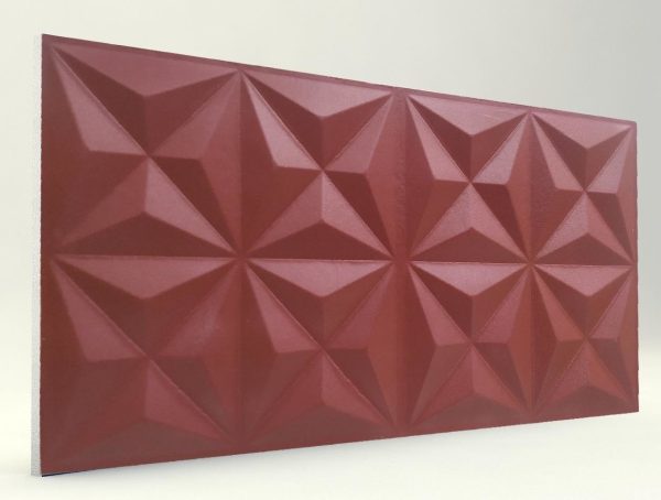 Piramit Desenli 3D Strafor Duvar Panelleri Bordo Modeli