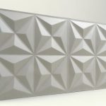 Piramit Desenli 3D Strafor Duvar Panelleri İnci Beyaz Modeli