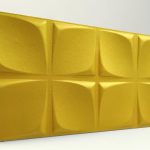 Çiçek Desenli Gold Rengi 3D Strafor Duvar Panelleri