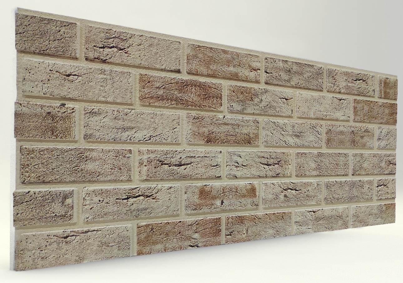 Krem 120�lik Düz Tuğla Desenli Strafor Duvar Paneli Taş Duvar Panelleri